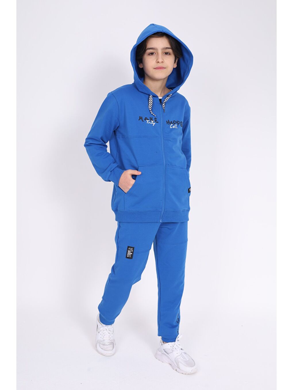Mavi Erkek Çocuk Baskılı Eşofman Takım