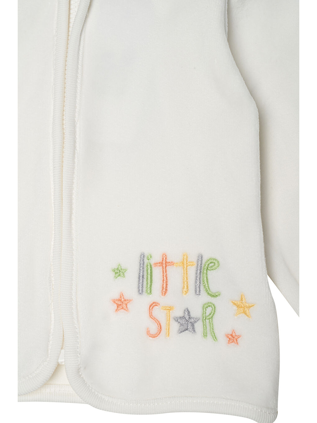 Beyaz Unisex Bebek Kadife Takım-4