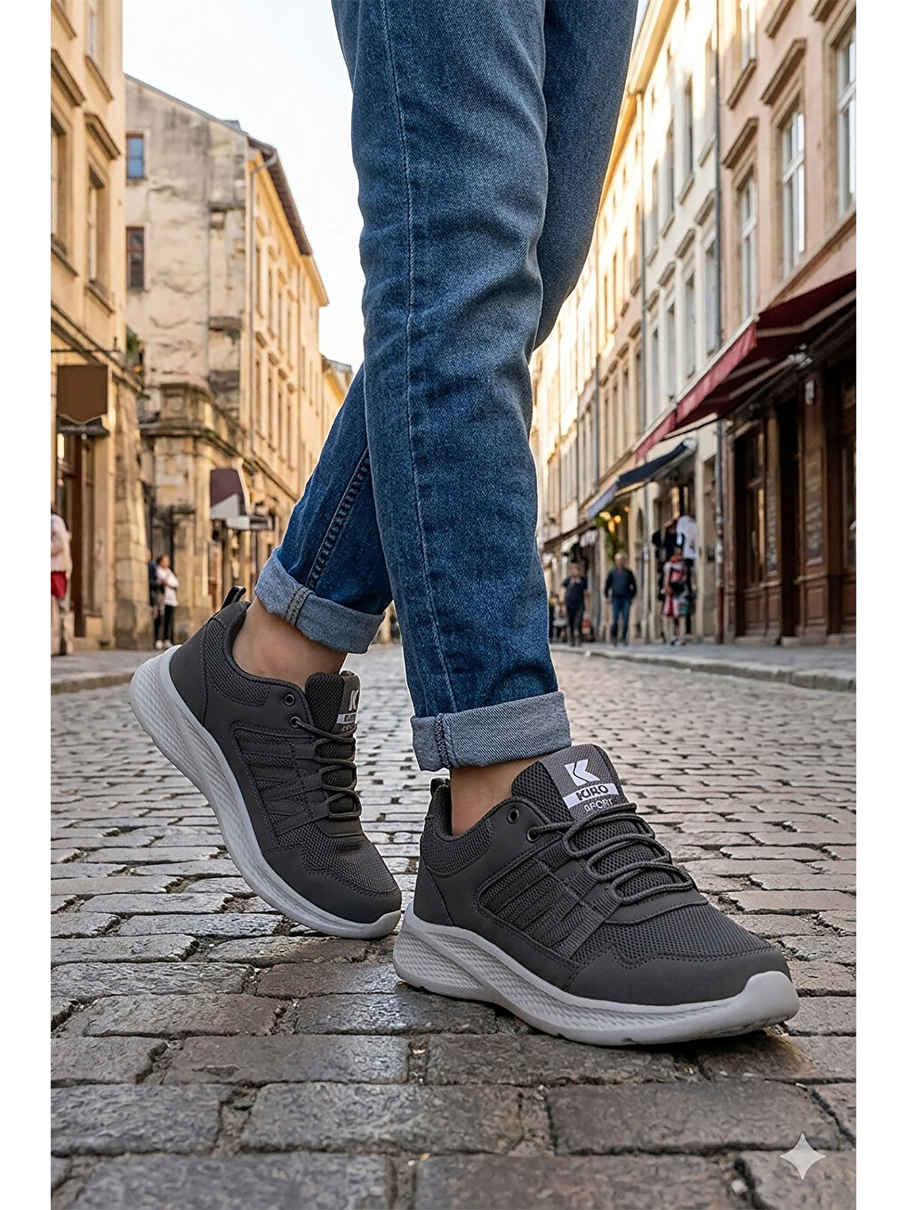 Gri Suma Fileli Faylon Taban Erkek Çocuk Spor Ayakkabı-2