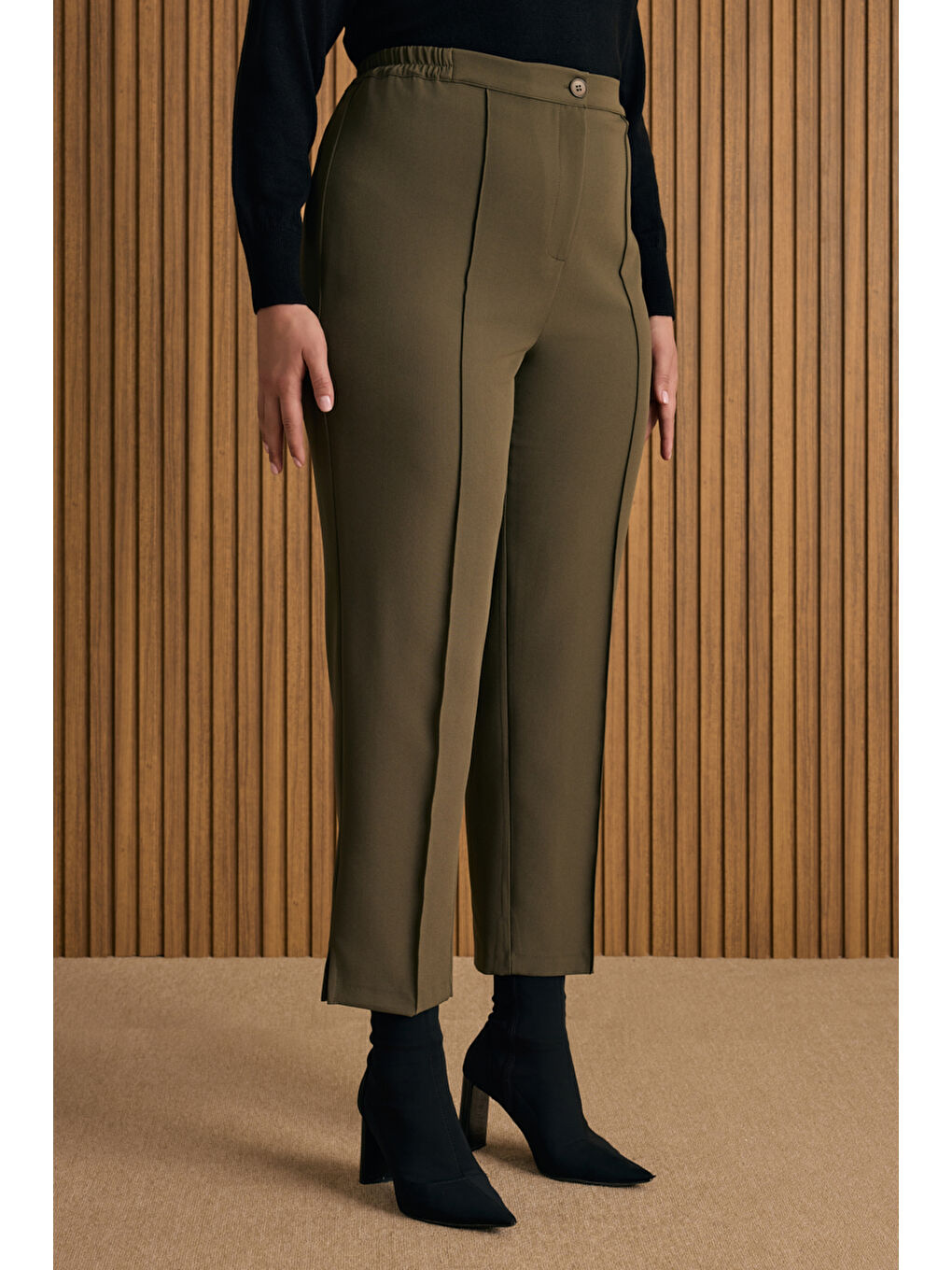 Haki Dokuma Pantolon-4