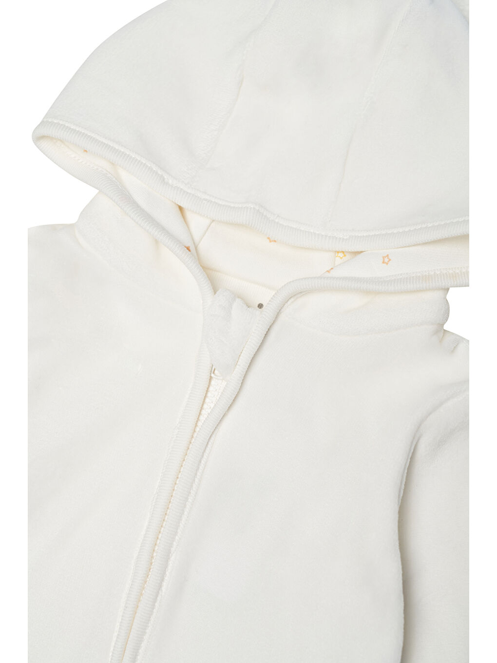 Beyaz Unisex Bebek Kadife Takım-5