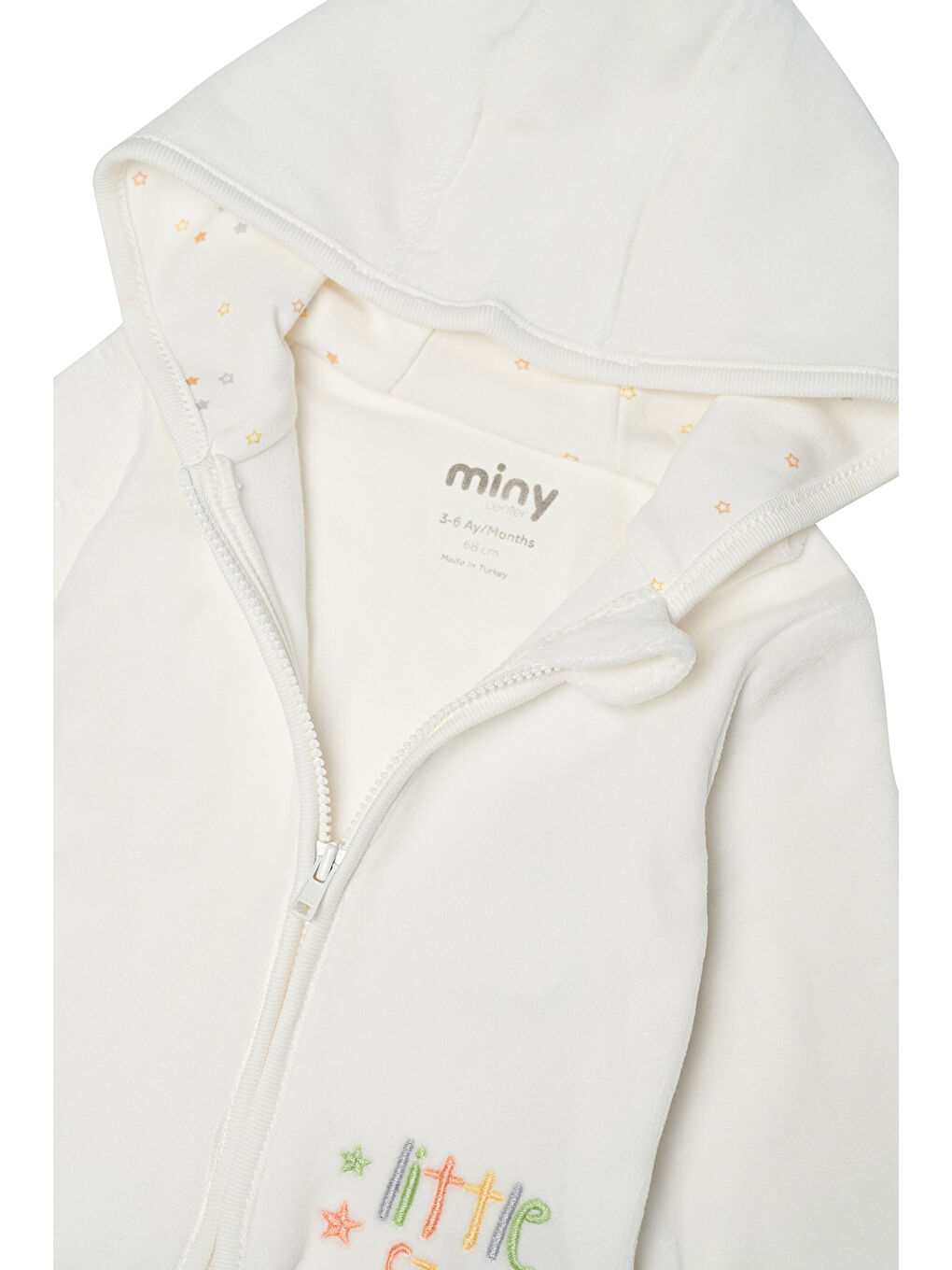 Beyaz Unisex Bebek Kadife Takım-6