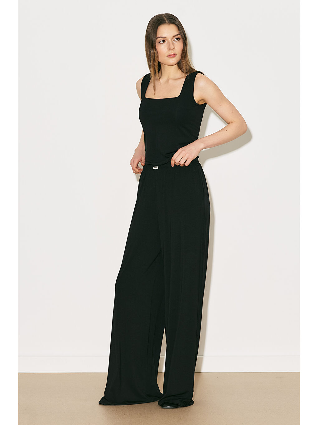 Easy Geniş Rahat Pantolon Siyah-3