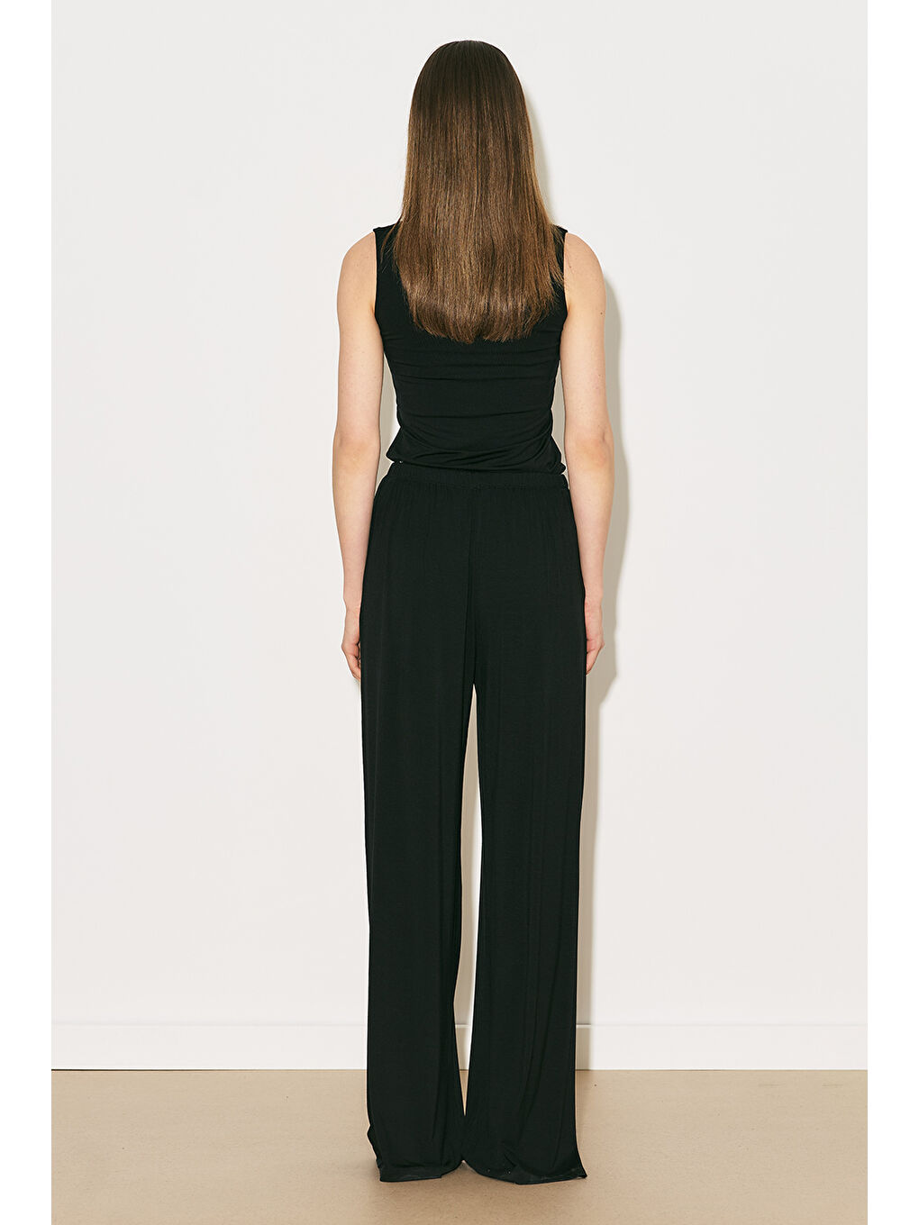 Easy Geniş Rahat Pantolon Siyah-5