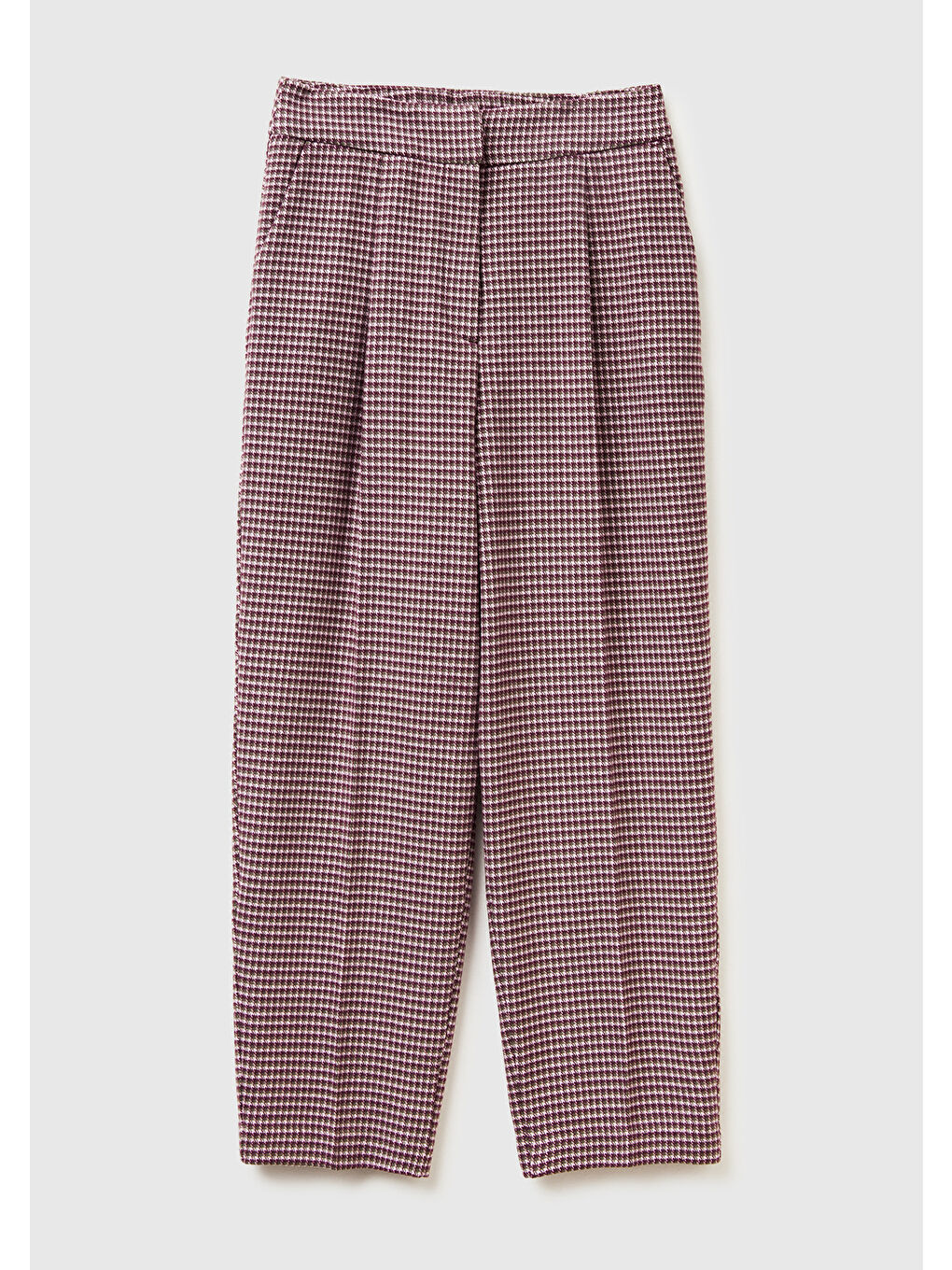 Kadın Açık Mor Viskoz Karışımlı Fermuarlı Arka Bel Bandı Lastikli Pantolon-1