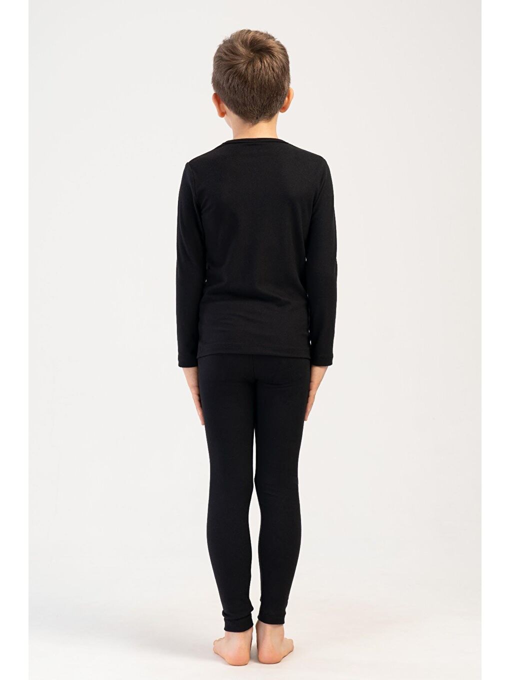 Erkek Çocuk Uzun Kol Bisiklet Yaka Termal Takım 405160 Siyah-2