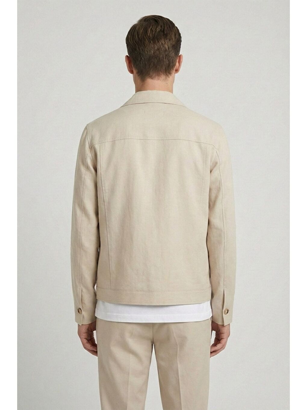 Giotelli Bej Roma Kalıp Keten Karışımlı Ceket Yaka 6 Drop Tam Astarlı Erkek Takım Elbise-3