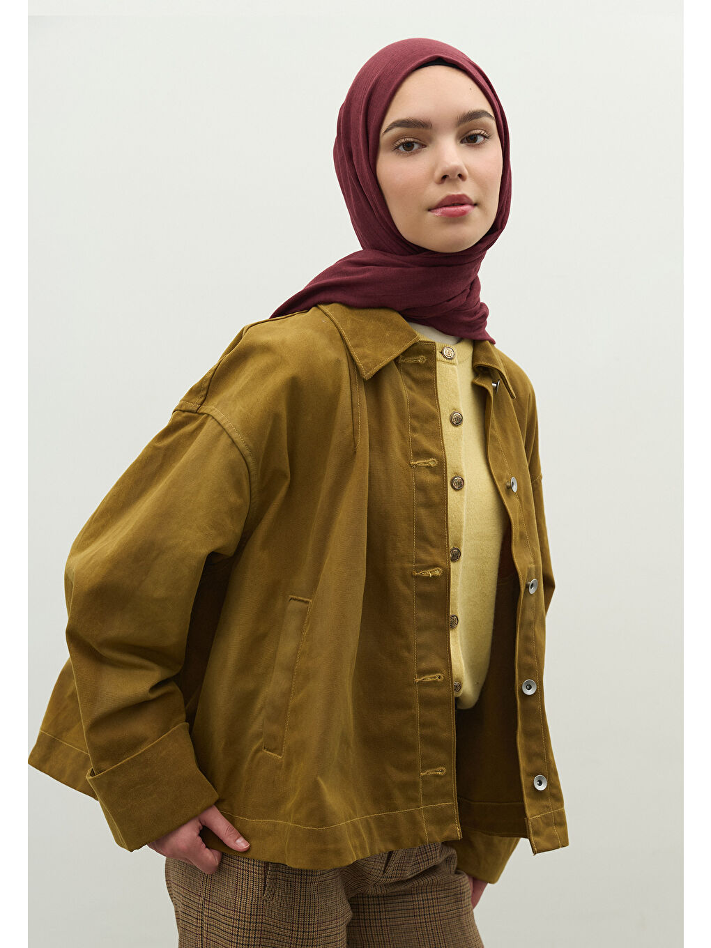 Kaşmir Dokulu Şal Bordo-1