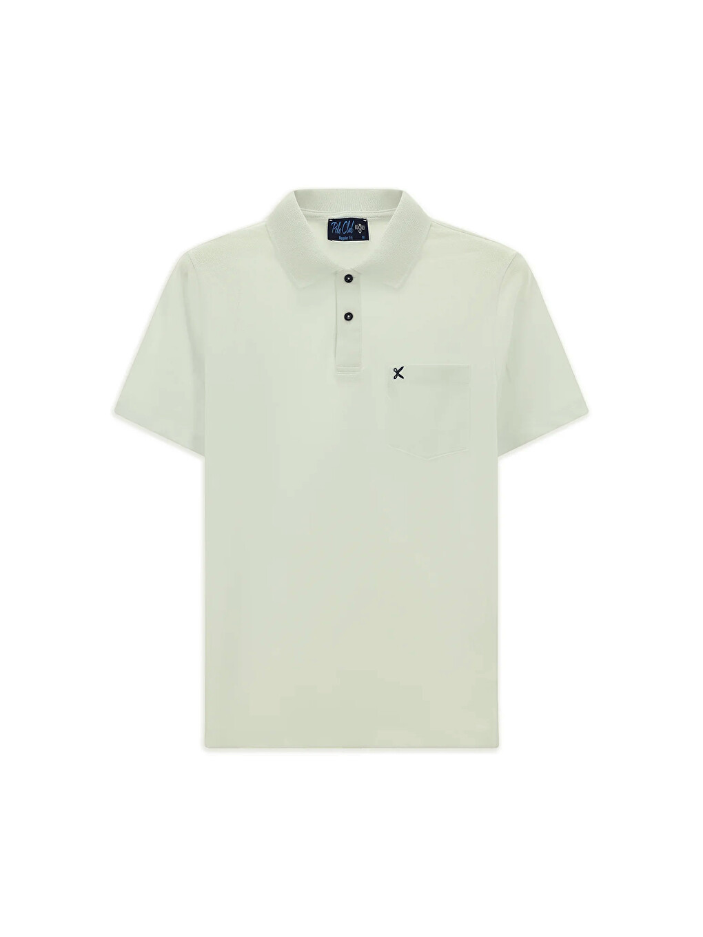 Beyaz Erkek Polo Yaka Regular Fit Cepli Nakışlı %100 Pamuk T-shirt-6