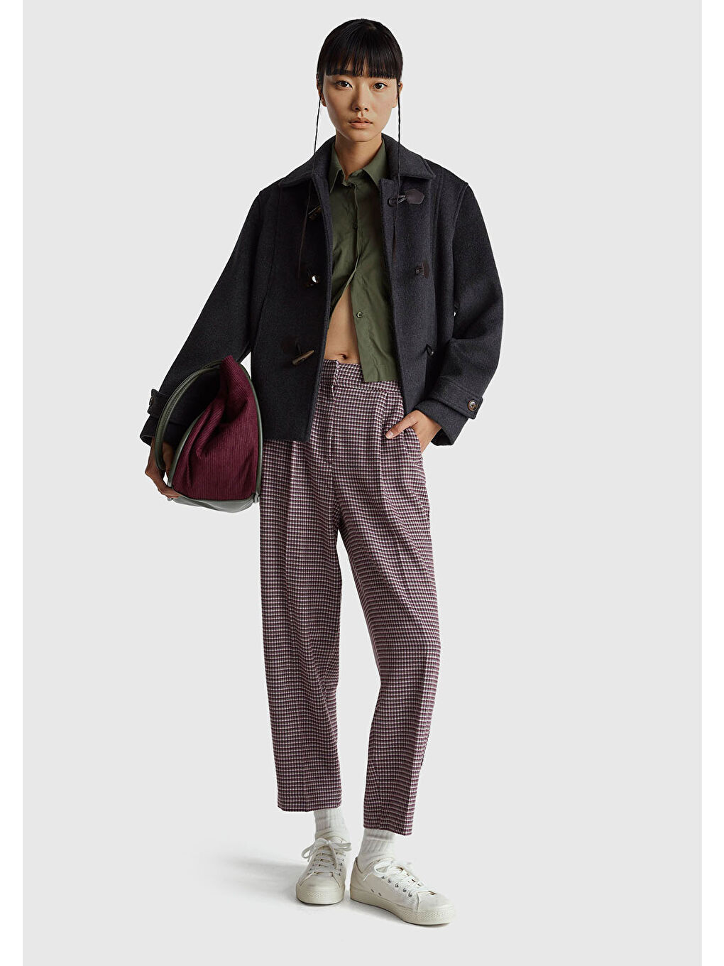 Kadın Açık Mor Viskoz Karışımlı Fermuarlı Arka Bel Bandı Lastikli Pantolon-4