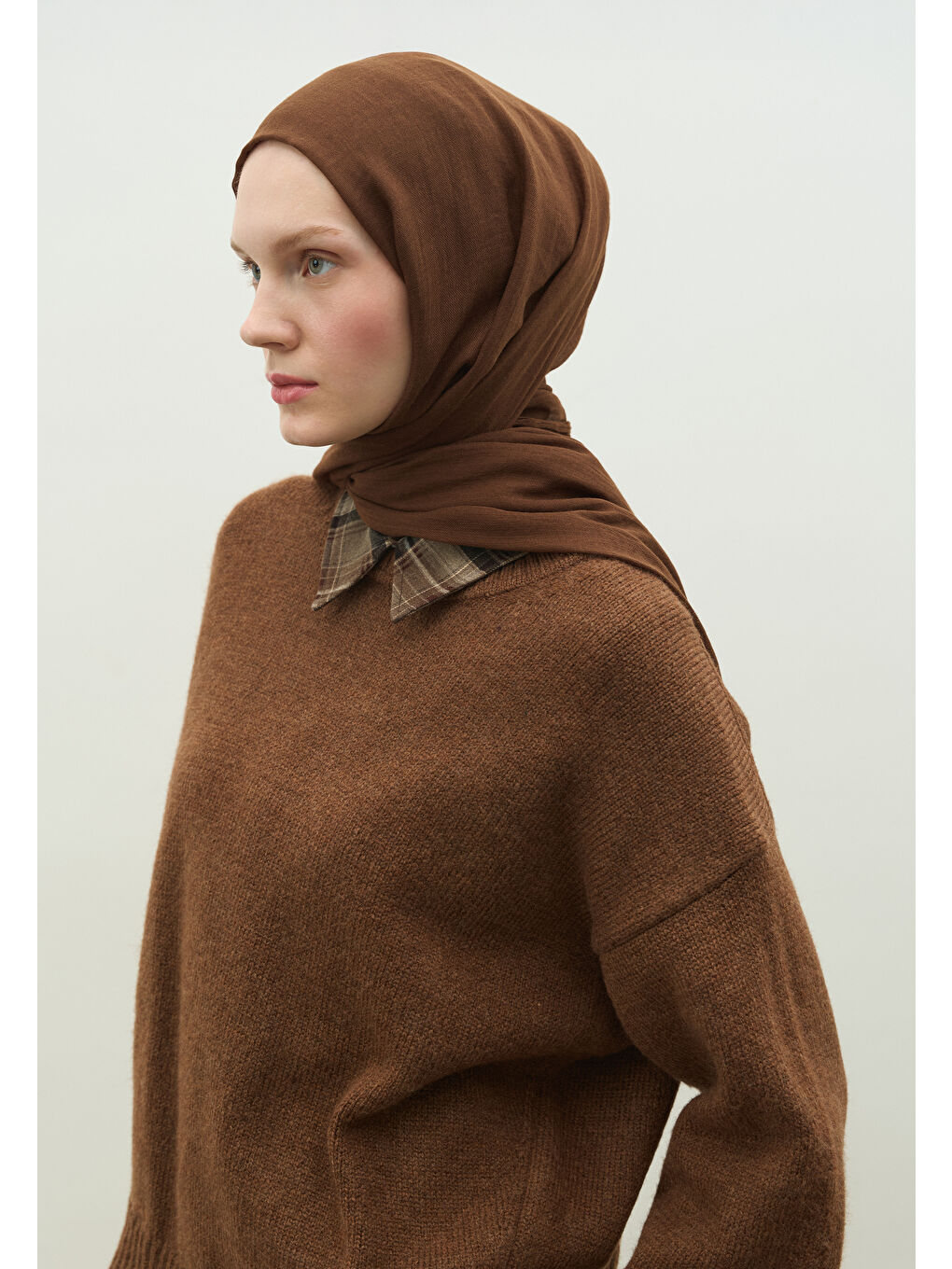 Kahverengi Kaşmir Dokulu Şal Çikolata-1