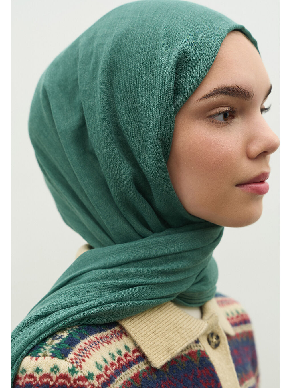 Kaşmir Dokulu Şal Çam Yeşili-3