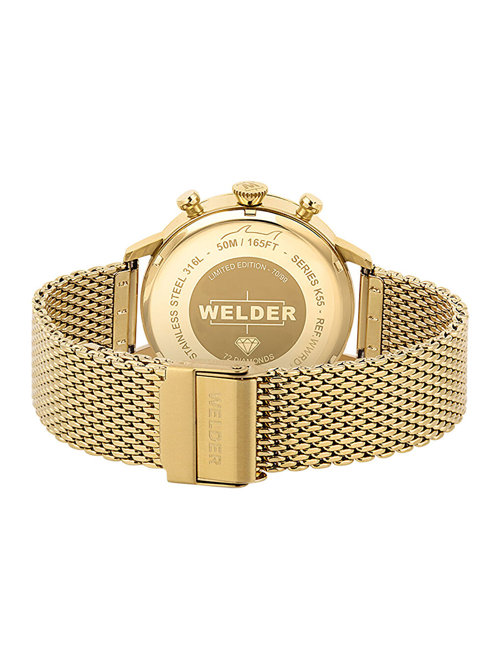 Sarı WWRD100G 38 mm Pırlantalı Kadın Kol Saati-1