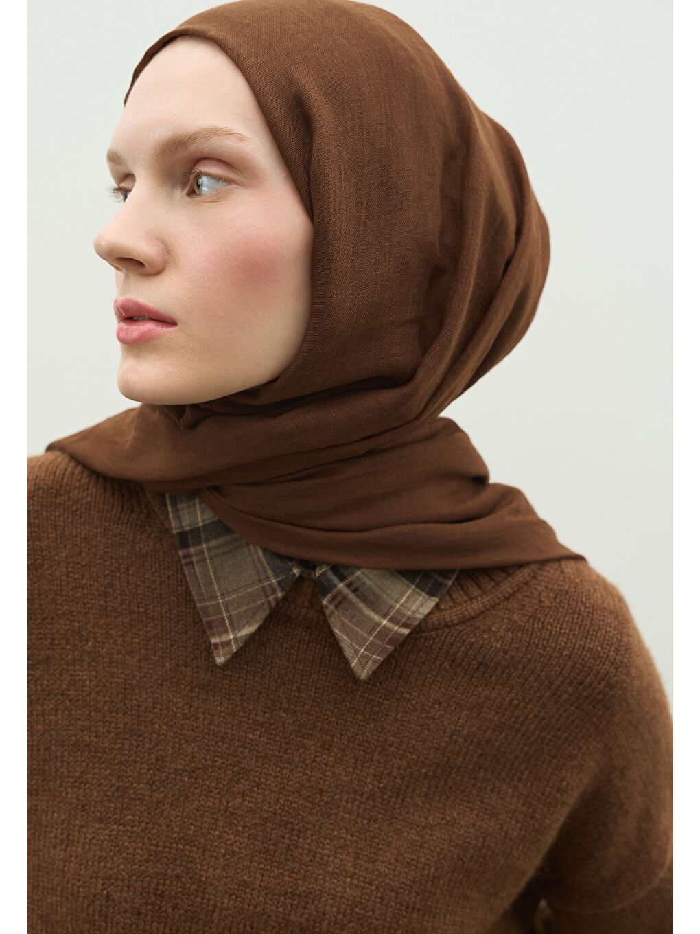 Kahverengi Kaşmir Dokulu Şal Çikolata-3