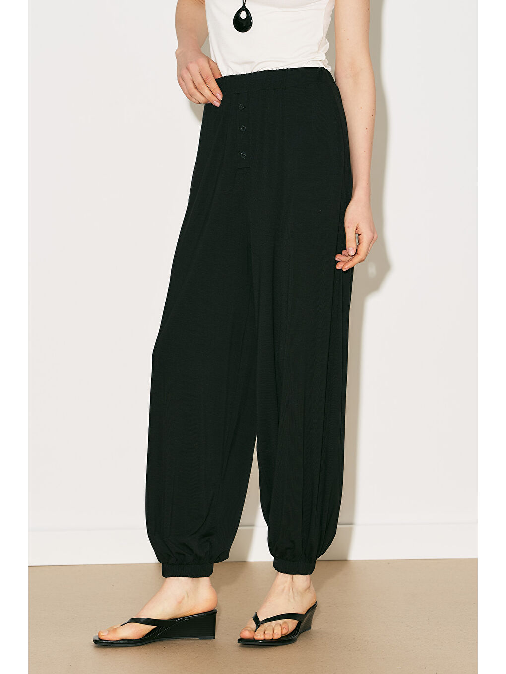 Easy Şalvar Rahat Pantolon Siyah-3