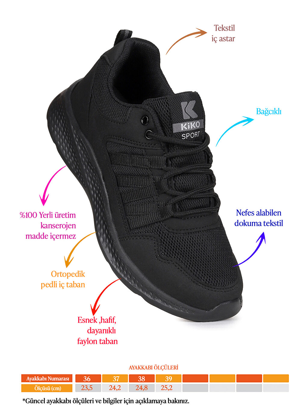 Siyah Suma Fileli Faylon Taban Erkek Çocuk Spor Ayakkabı-1