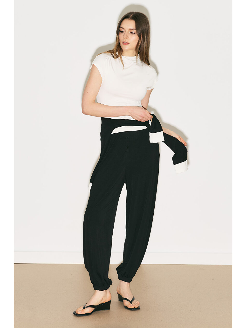 Easy Şalvar Rahat Pantolon Siyah-6