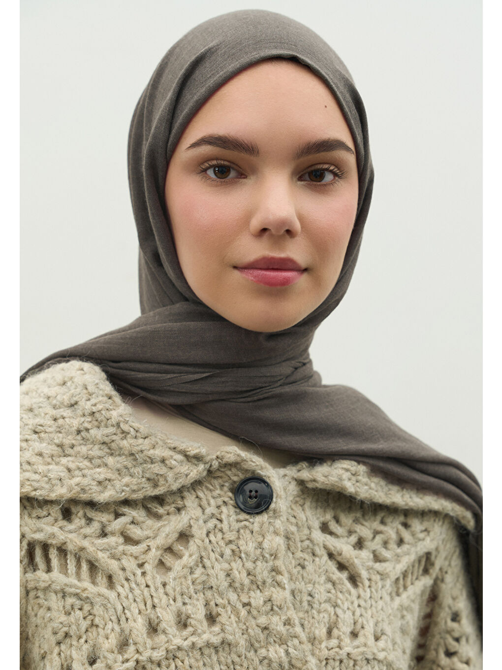 Gri Kaşmir Dokulu Şal Duman-3