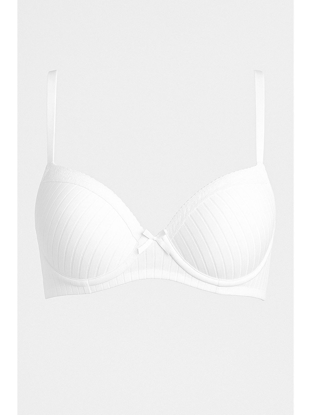 B Cup Destekli Dantel Detay Jakarlı Sütyen | Ekru 133