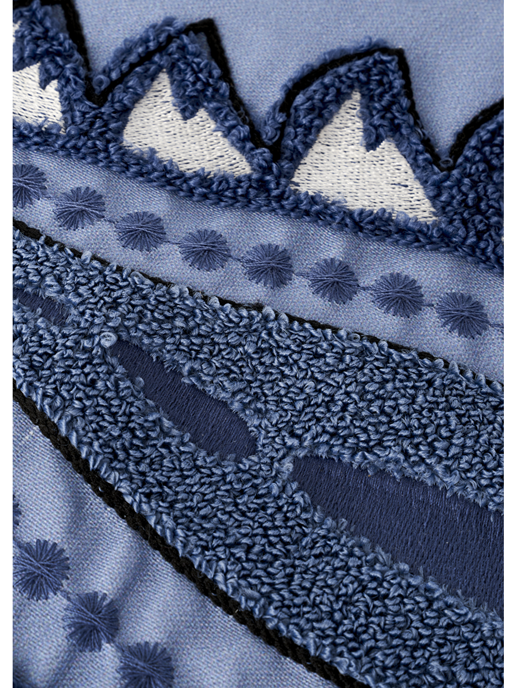 Paisley Punchlı Kırlent Kılıfı Mavi (43x43 cm)-2