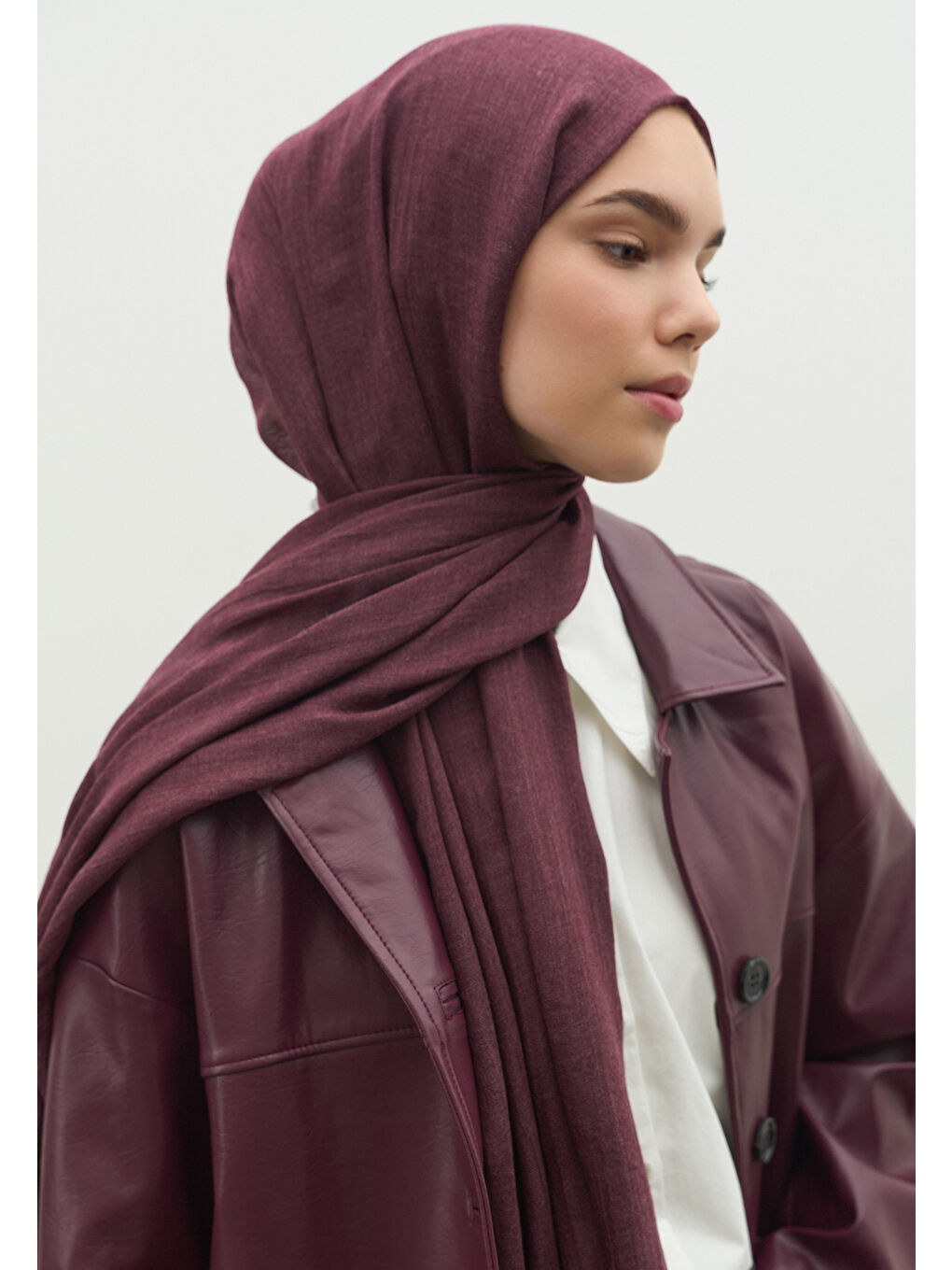 Kaşmir Dokulu Şal Mürdüm-2