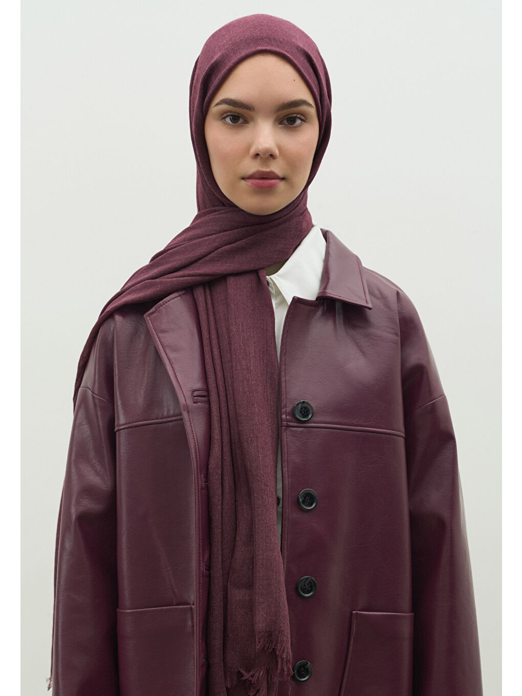 Kaşmir Dokulu Şal Mürdüm-3