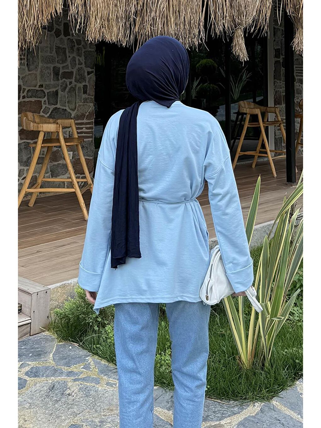 Yırtmaç Detaylı Sweat Bebe Mavisi-3