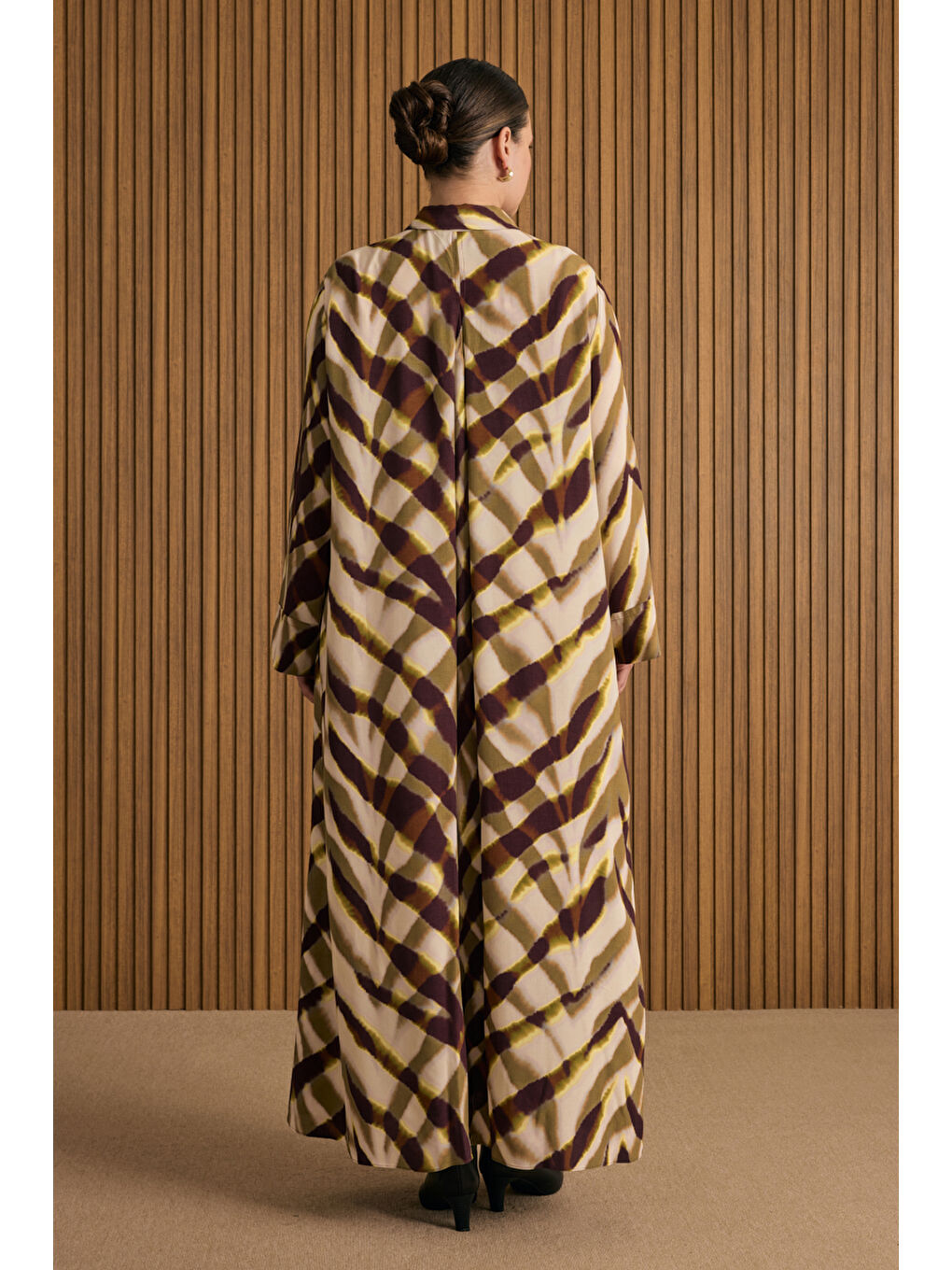 Yeşil Desenli Elbise-5