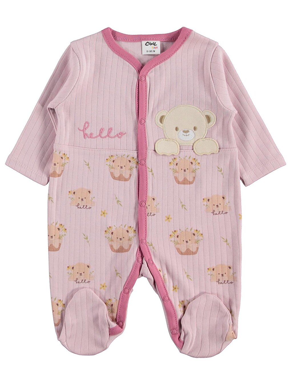 Pembe Baby Ayı Empirme 8 li Zıbın Setleri - Lila-1