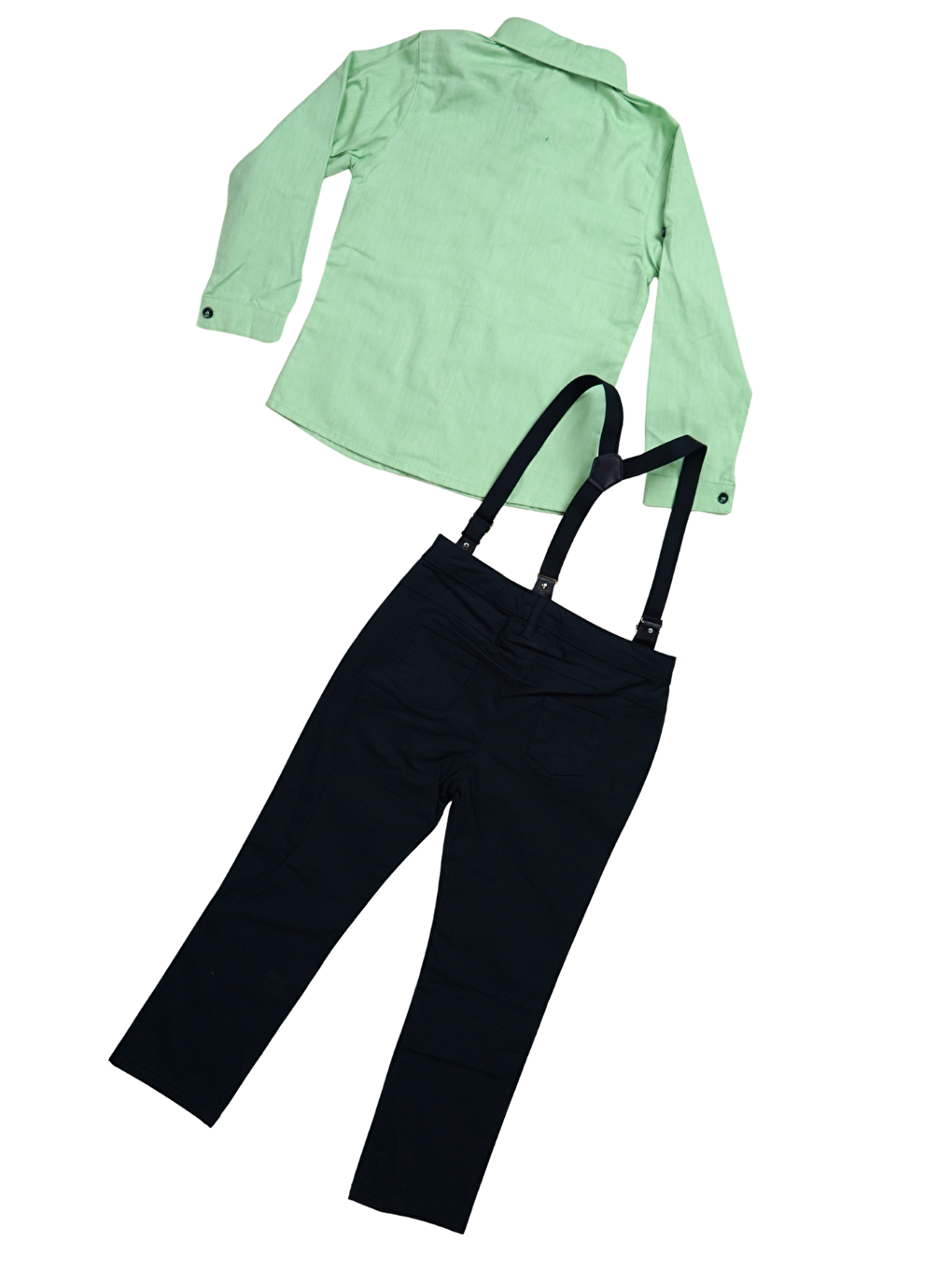 Turuncu 4'lü Set Gömlek & Pantolon & Papyon & Askılık Erkek Çocuk Takım-2