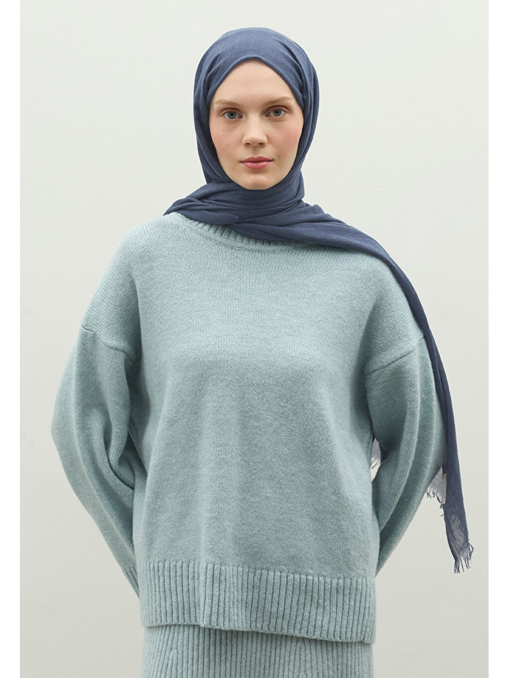 Kaşmir Dokulu Şal İndigo