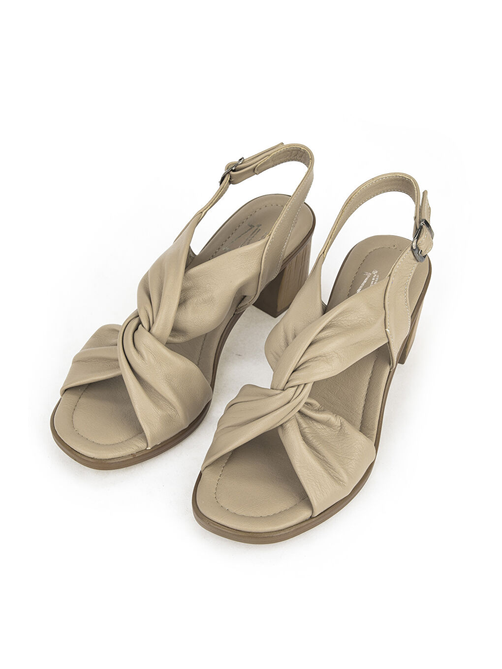 Kadın Hakiki Deri Topuklu Sandalet 1511020Z2213 Bej