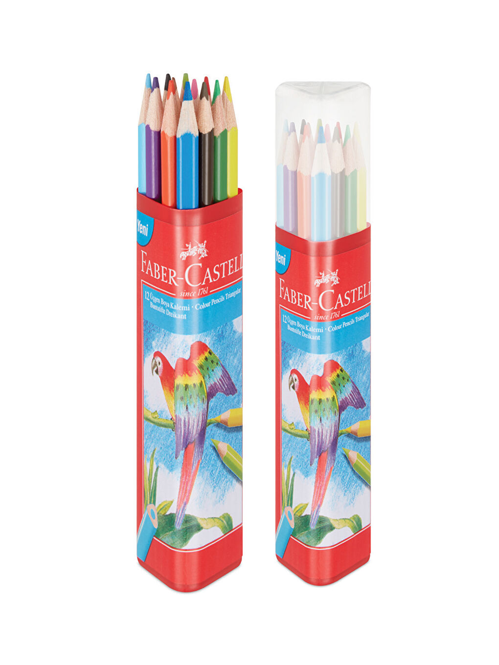 12'li Tam Boy Üçgen Tüp Kuru Boya Kalemi – Ergonomik Tasarım, Canlı Renkler