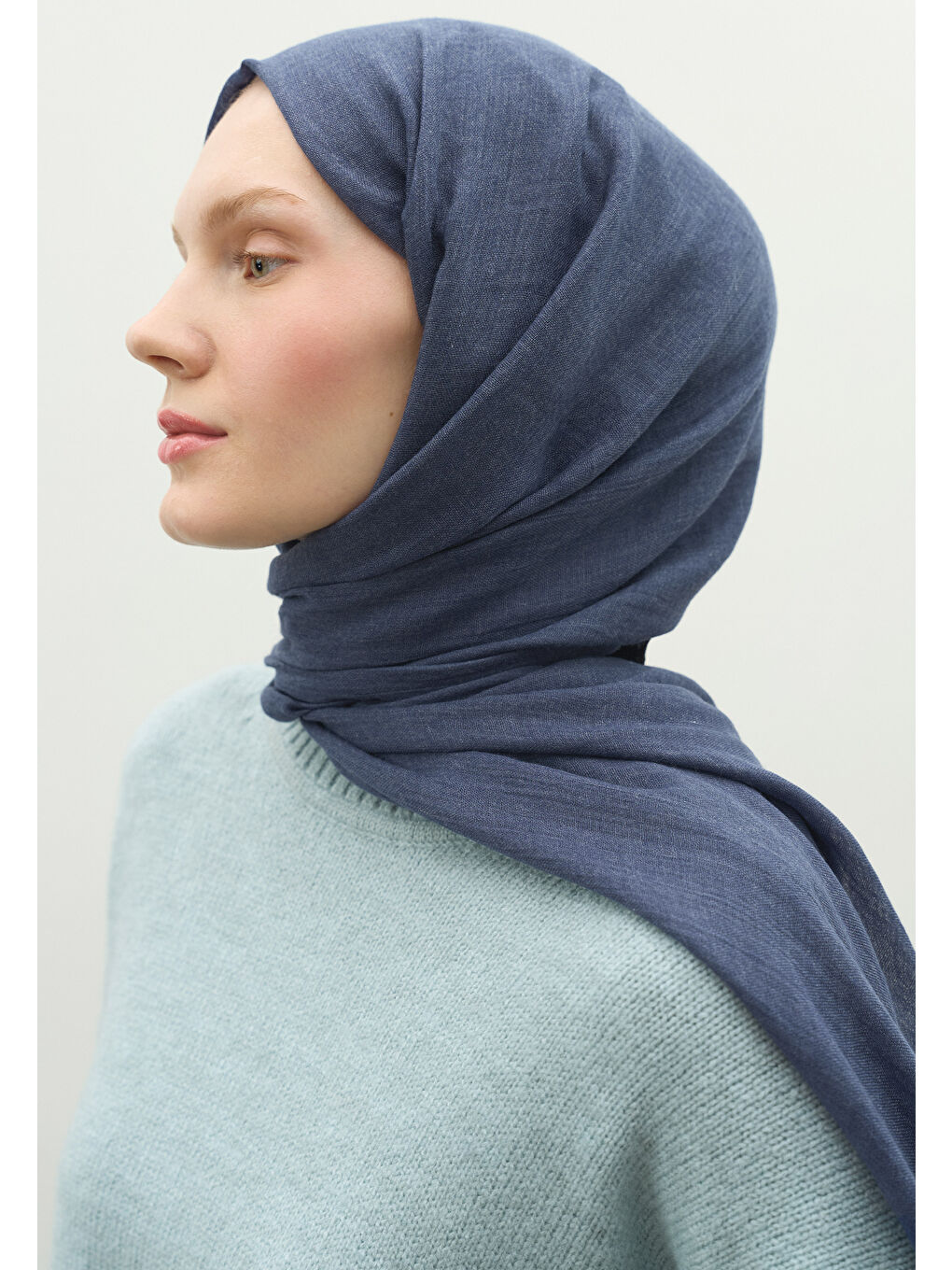 Kaşmir Dokulu Şal İndigo-2