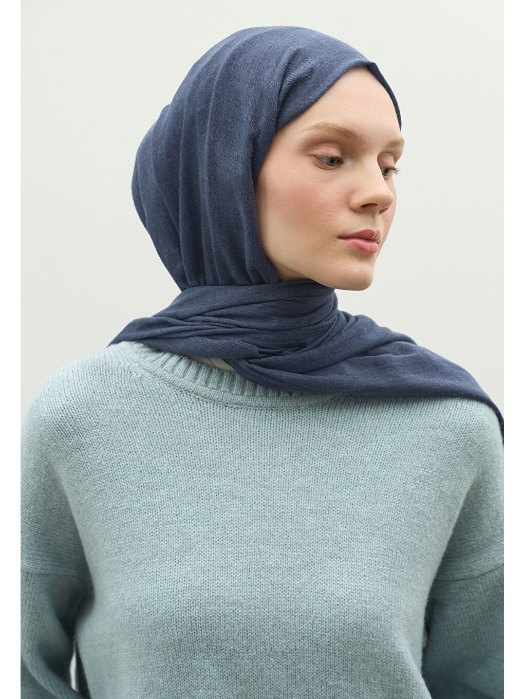 Kaşmir Dokulu Şal İndigo-3