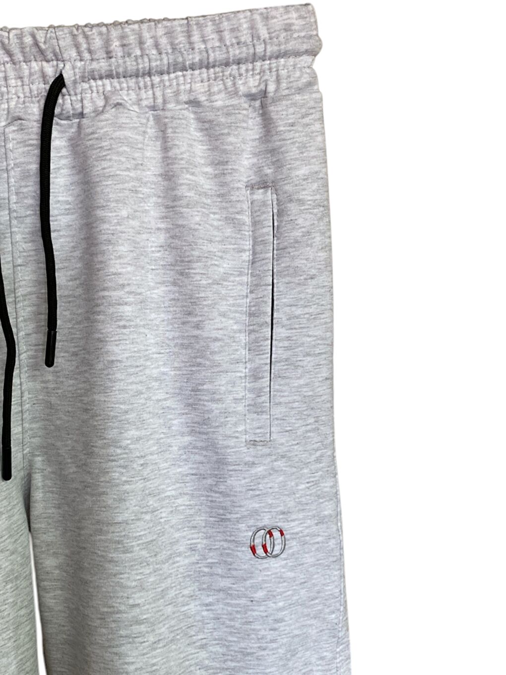 Gri Erkek Pamuklu Fermuarlı Cepli Yüksek Kalite Rahat Manşetli Eşofman Altı-3