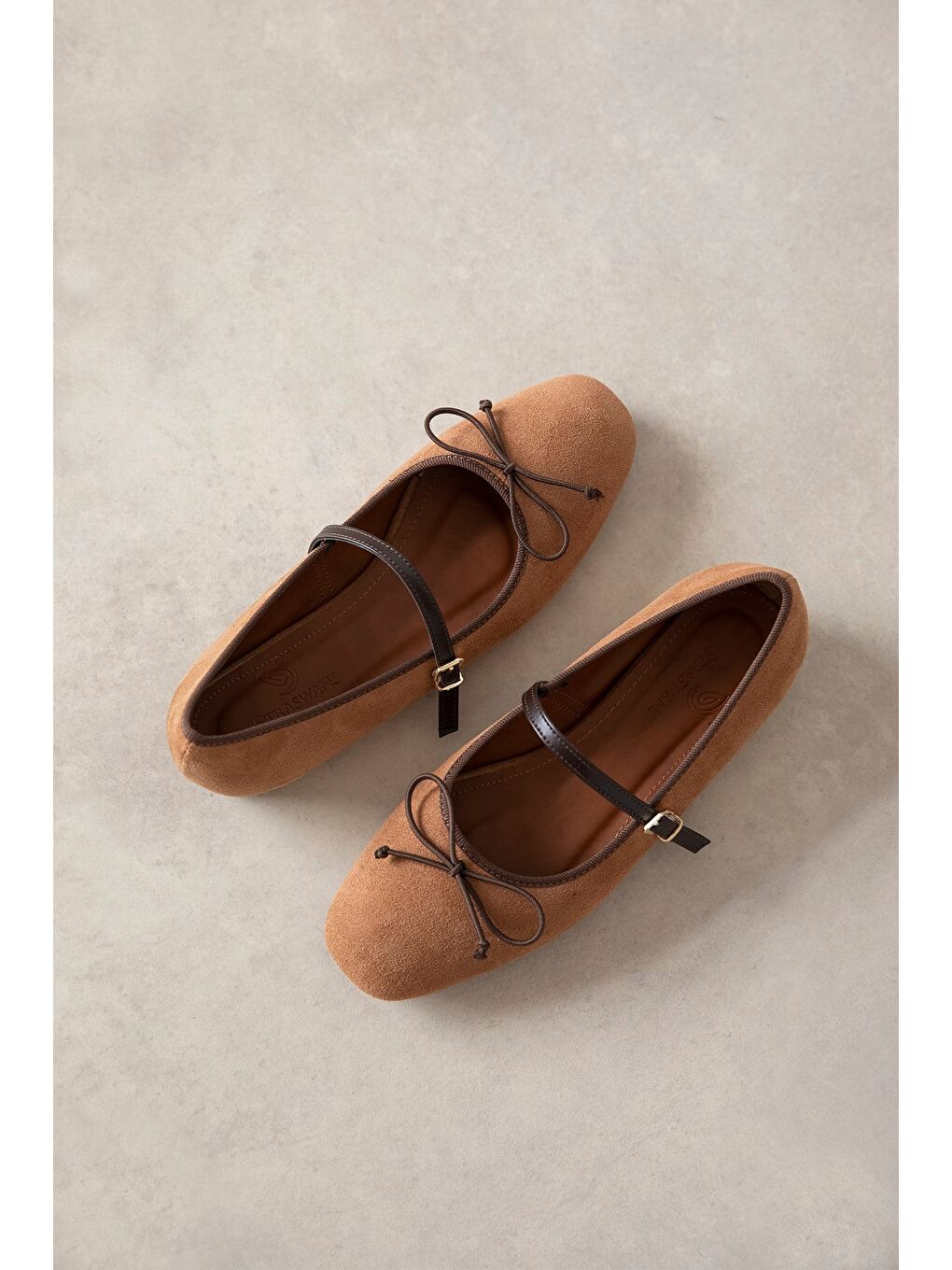 Kahverengi Maxy Kadın Fiyonk Detay Süet Babet Taba