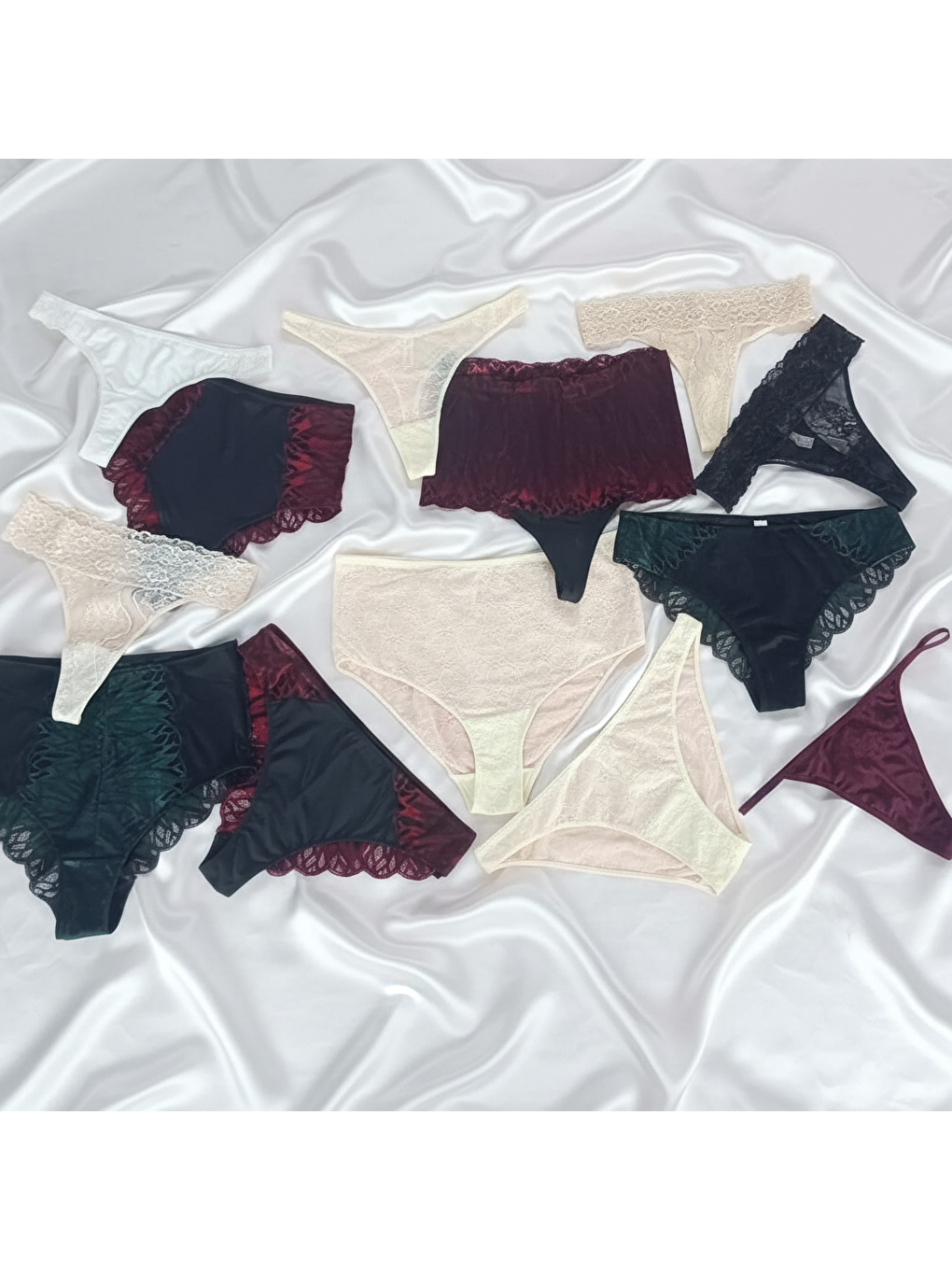 Kadın Pamuklu 10'Lu Paket Karışık Renk Hipster String Tanga Checky Brazilya Külot Bb2471-1