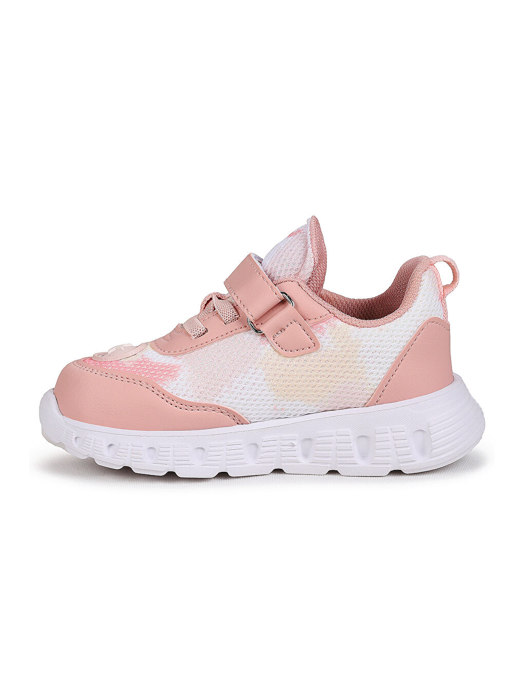 Pembe Puff Cırtlı Işıklı Faylon Taban Kız Bebek Spor Ayakkabı-5