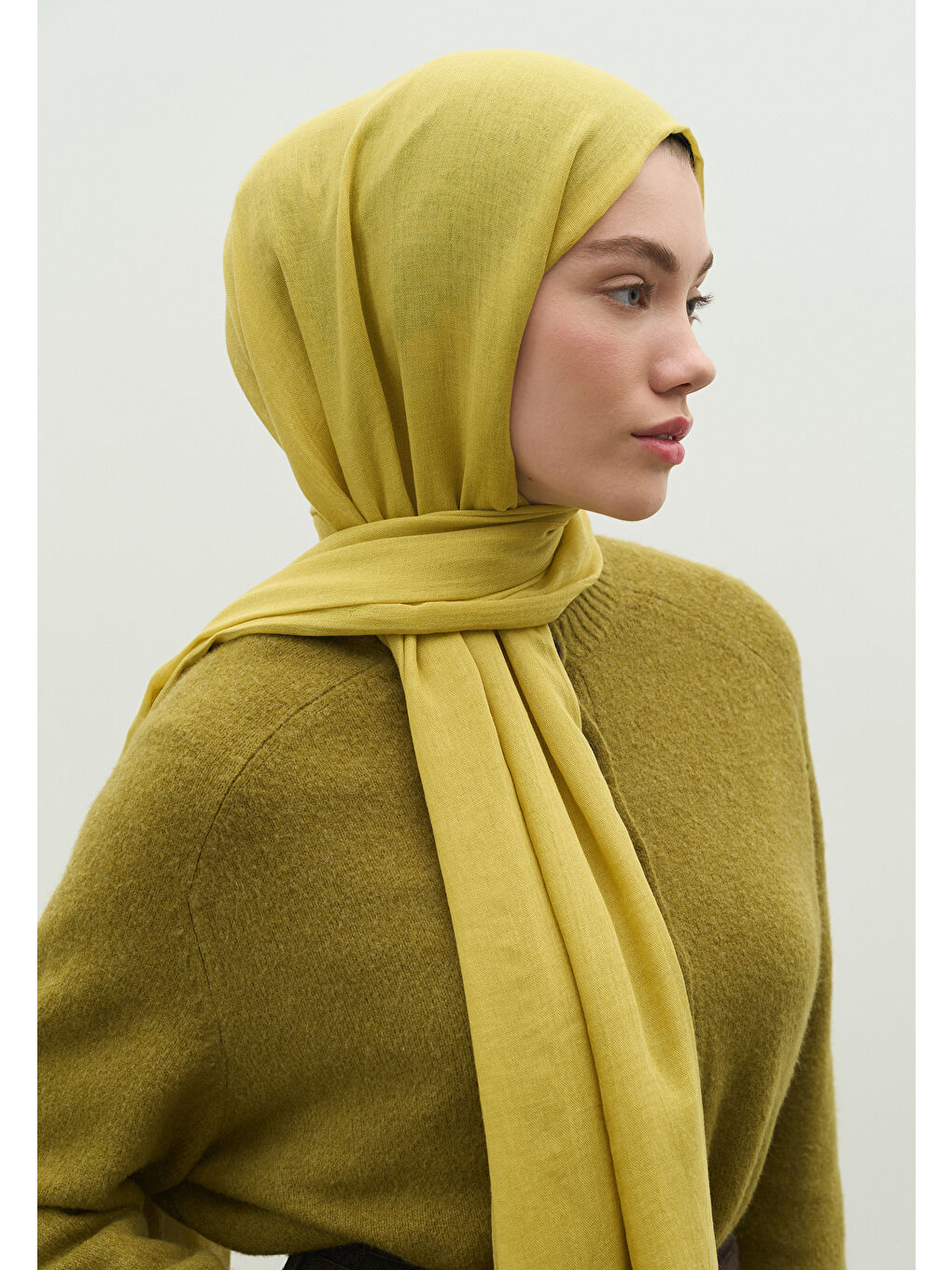 Kaşmir Dokulu Şal Tatlı Sarı-2