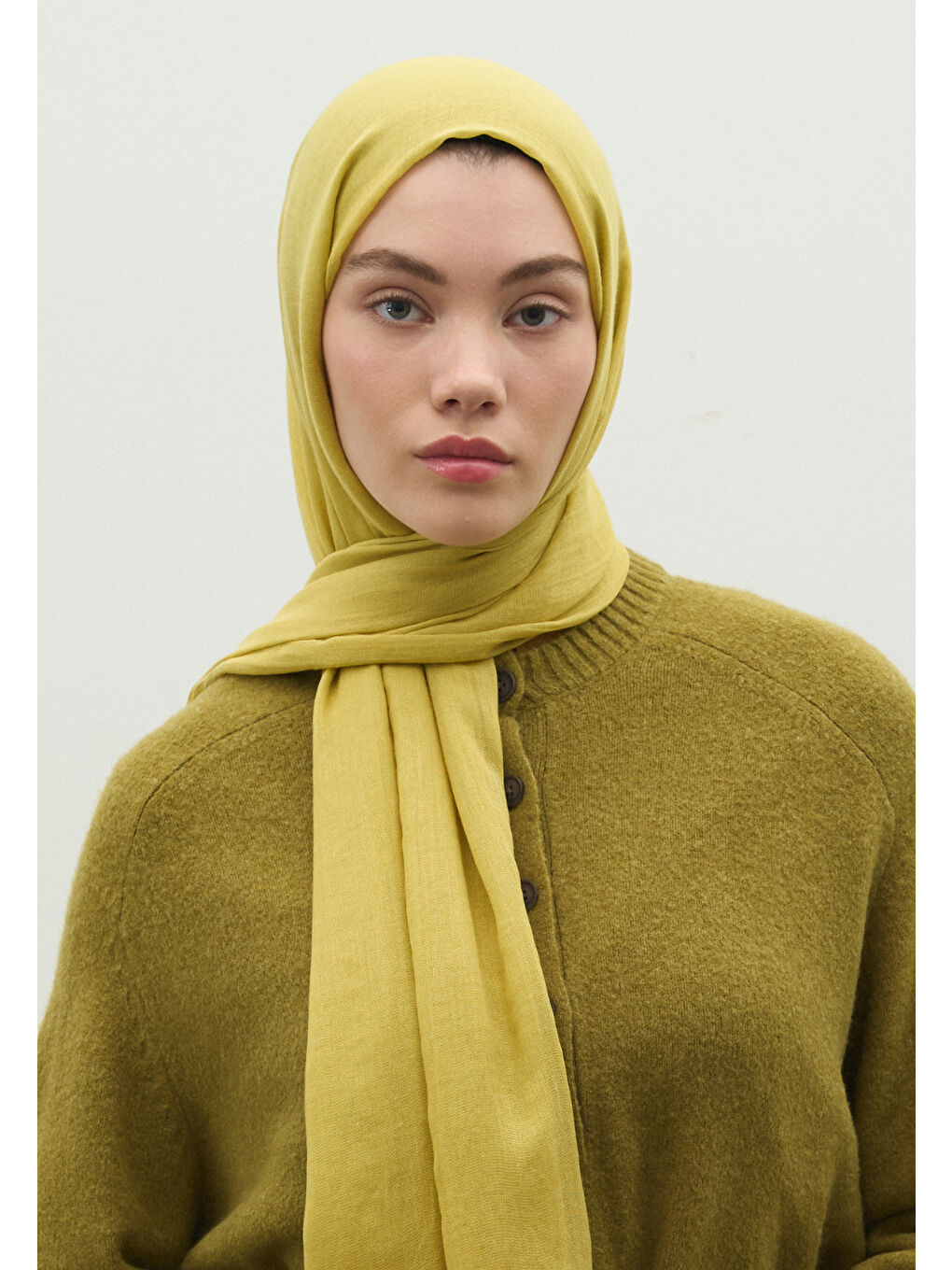 Kaşmir Dokulu Şal Tatlı Sarı-3