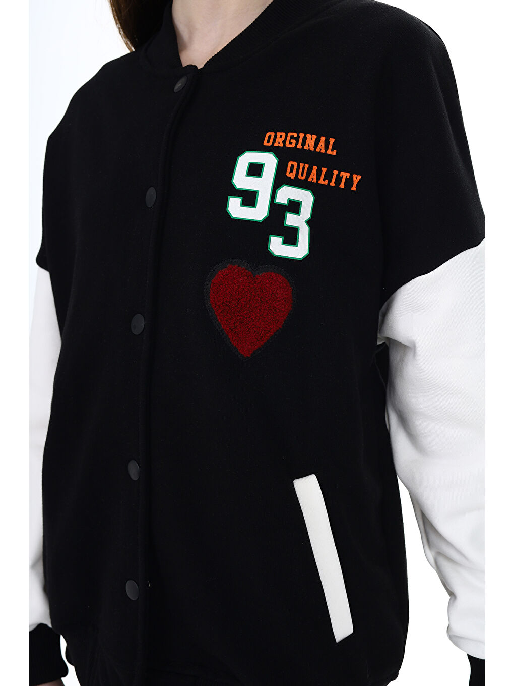 Siyah Kız Çocuk Baskılı Kolej Hırka-4