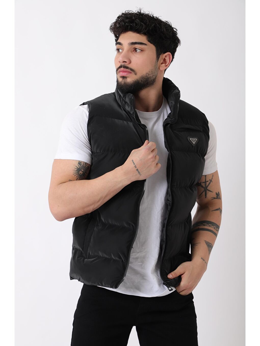 Siyah Armalı Dik Yaka Nova Erkek Şişme Yelek PLDP 2959-NY_60317
