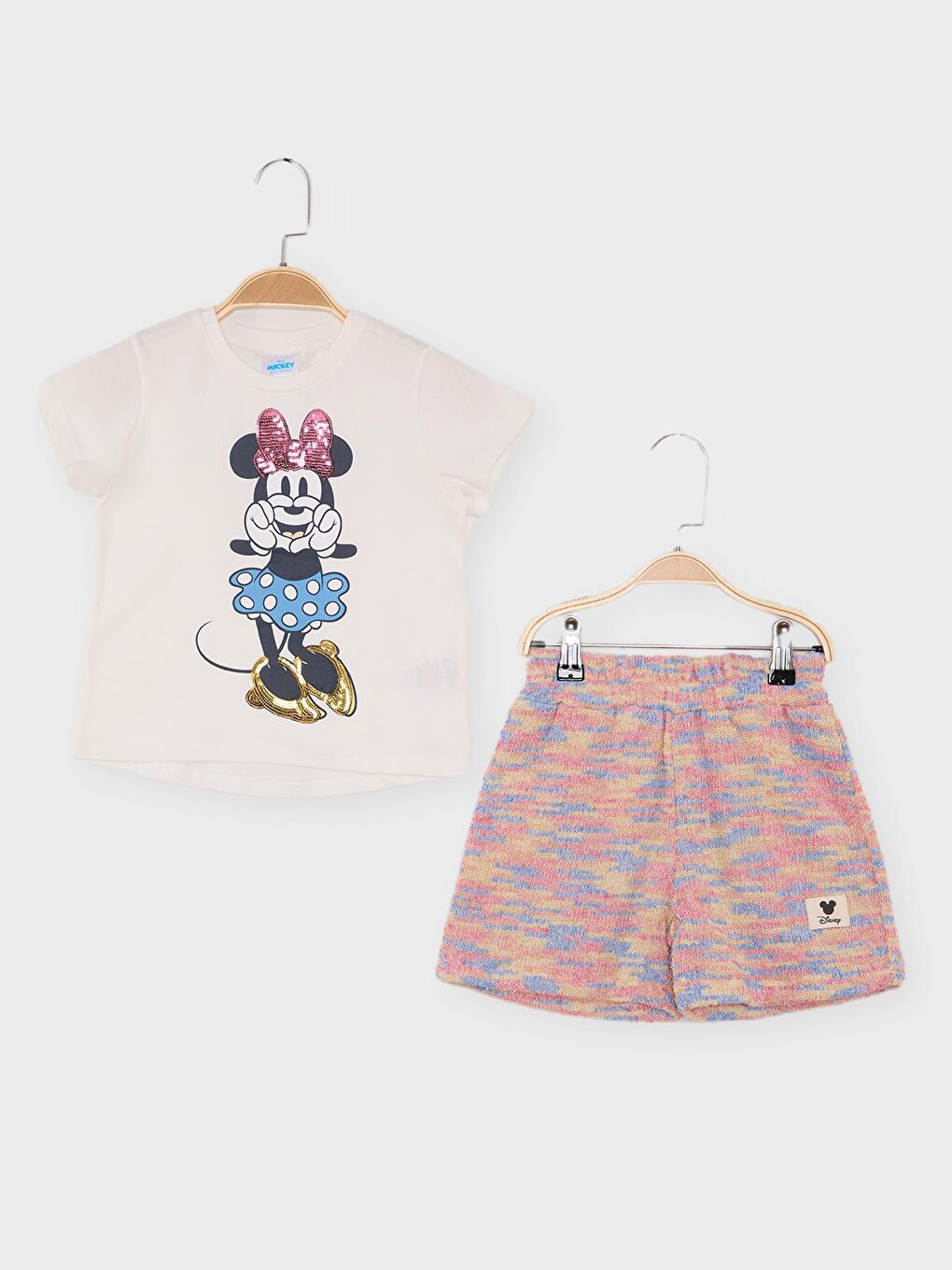 Ekru Minnie Mouse Lisanslı Kız Çocuk 2'li takım 22052