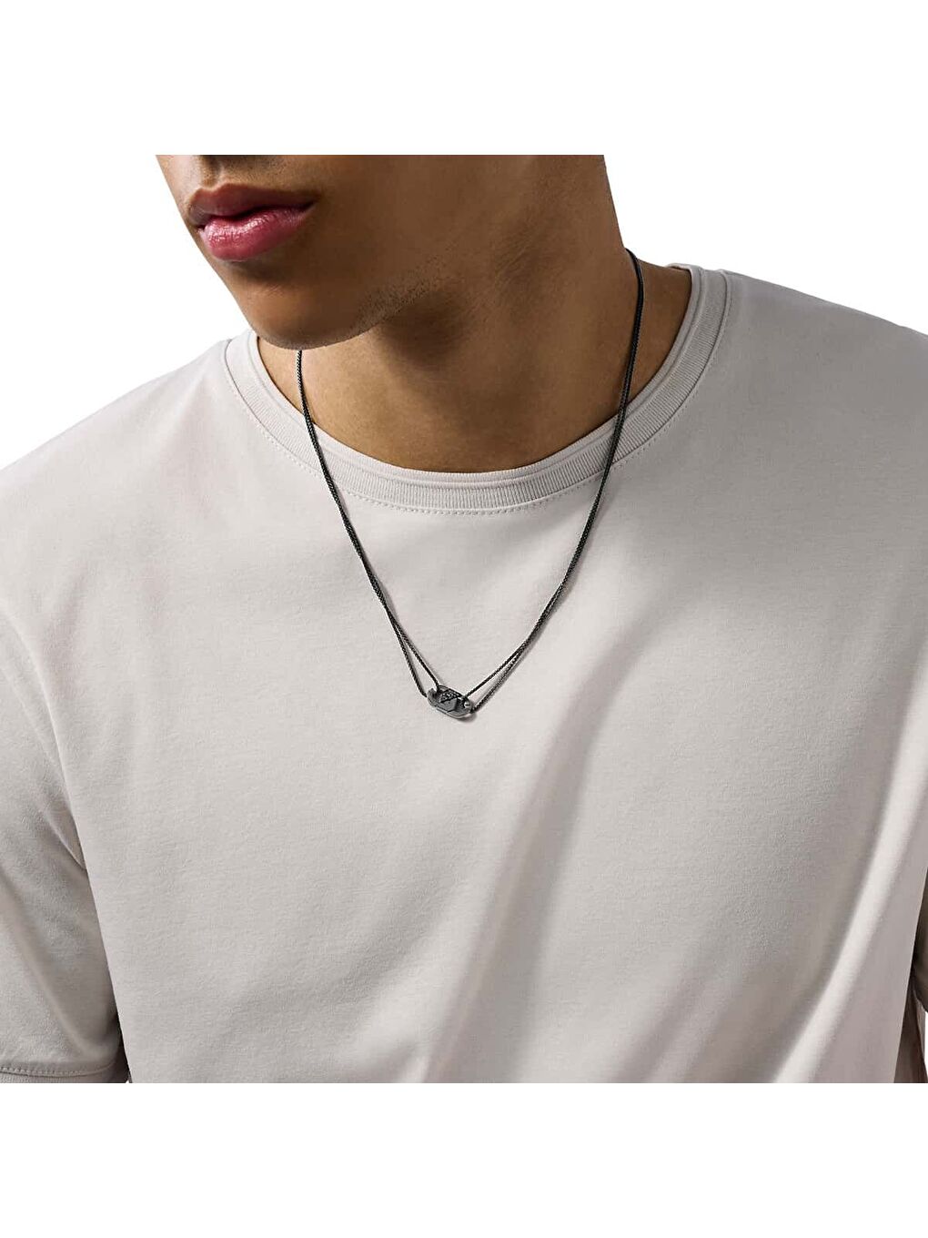 Siyah AJEGS3172-001 Erkek Kolye-1