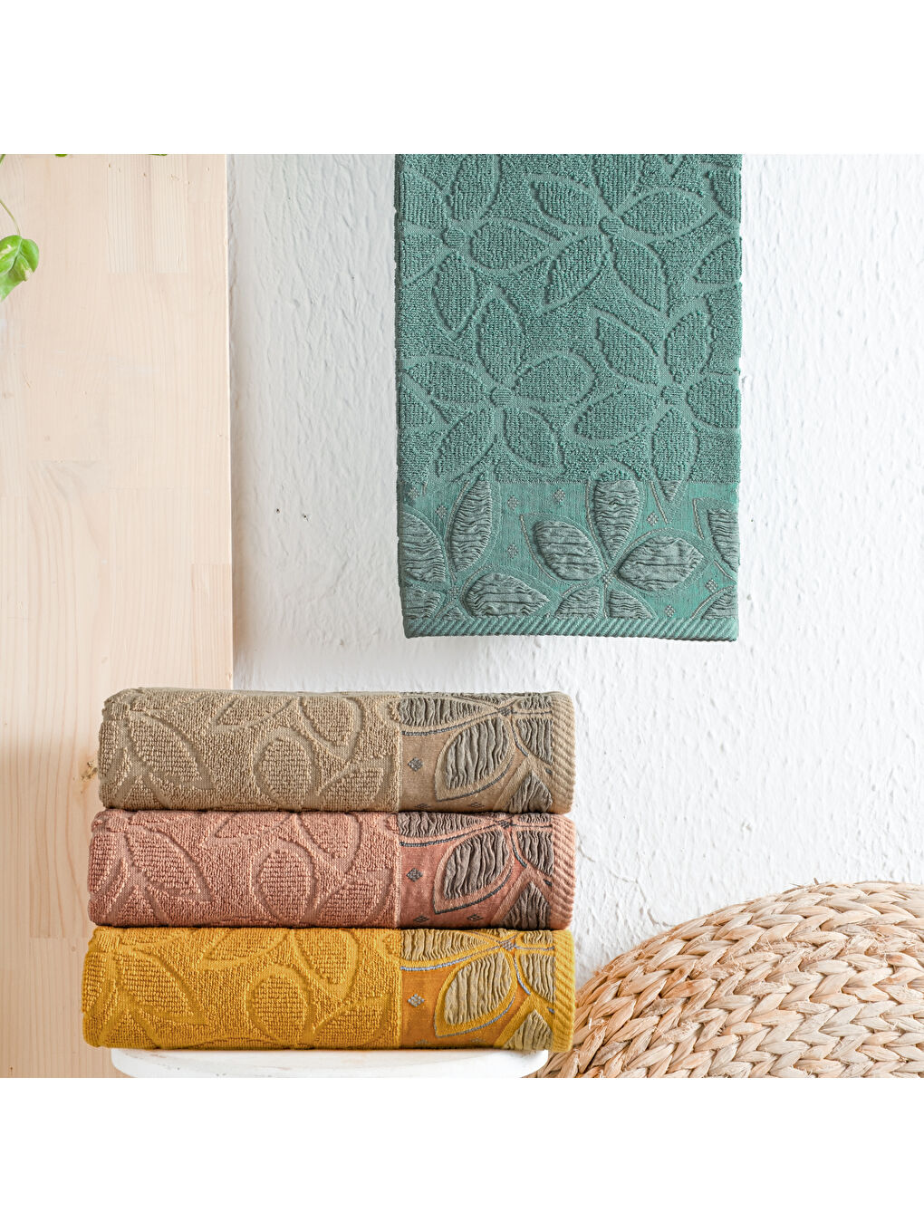 Home Dolce Jakarlı Havlu 50x90-Yeşil