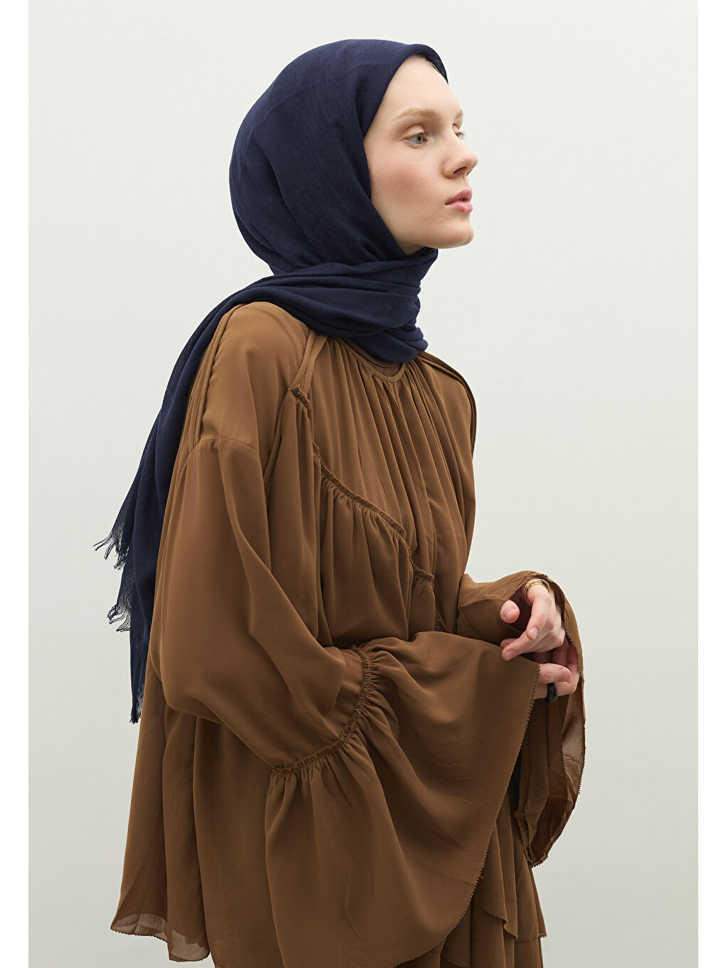 Lacivert KAŞMİR DOKULU ŞAL KOYU LACIVERT