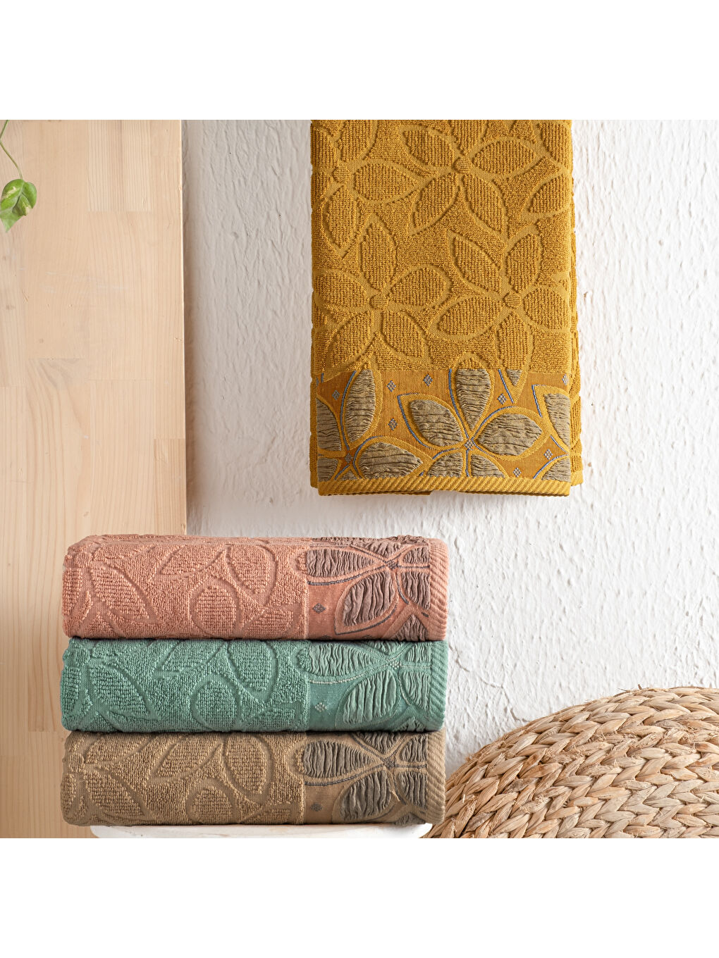 Sarı Home Dolce Jakarlı Havlu 50x90-Hardal