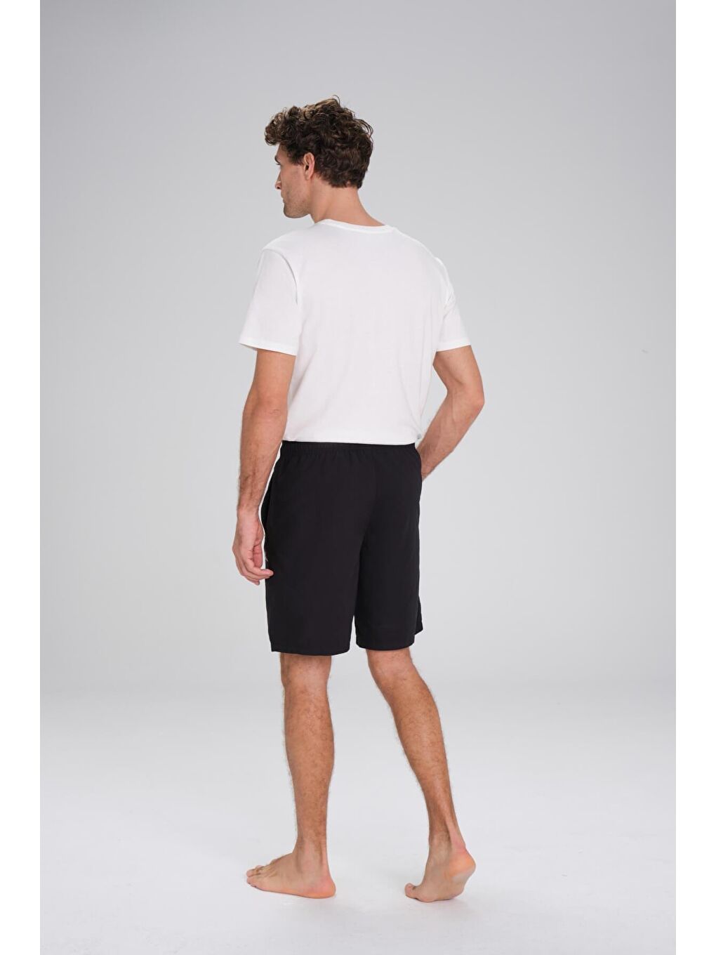 Siyah Kısa Erkek Havuz Ve Deniz Şortu 2427-2