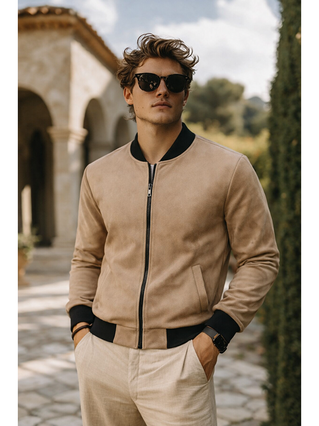 Kahverengi Erkek Premium Comfort Basic Nubuk Süet Kahve Ceket